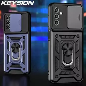 Противоударный чехол KEYSION для Samsung A16 5G из силикона + поликарбоната, защитное кольцо для объектива камеры, подставка для телефона, чехол для Galaxy A16 4G 5G for Samsung A16 красный