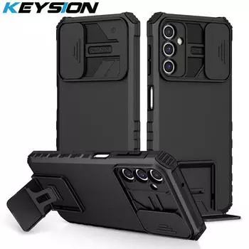 Противоударный чехол KEYSION для Samsung A54 A34 A14 5G, защита объектива слайд-камеры, чехол для телефона с подставкой для Galaxy A14 A34 A54 5G for Samsung A54 5G красный