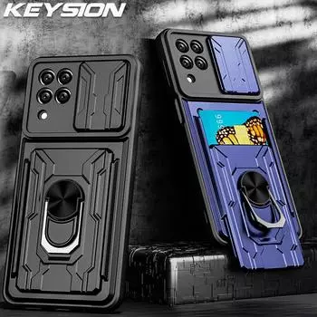 Противоударный чехол KEYSION для Samsung M53 M33 5G M62 M32 M12, сумка для карт, защитное кольцо для камеры, чехол для телефона Galaxy A12 A22 A42 5G