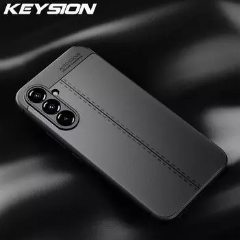Противоударный чехол KEYSION для Samsung M54 5G M14 5G, мягкая силиконовая задняя крышка с текстурой кожи для Galaxy A24 4G A14 LTE F14 for Samsung M54 5G синий