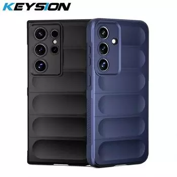 Противоударный чехол KEYSION для Samsung S24 Ultra 5G S23 FE S22 + S21 Plus, мягкая силиконовая задняя крышка для телефона Galaxy Note 20 Ultra 5G for Galaxy S24 красный