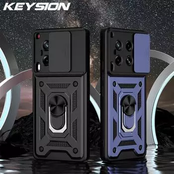 Противоударный чехол KEYSION для TECNO Camon 30 5G 30 Pro Slide, защитное кольцо для объектива камеры, подставка, чехол для телефона Camon 30 Premier 5G for Camon 30 красный