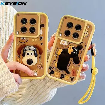 Противоударный чехол KEYSION для TECNO Camon 30 Pro 5G со шнурком, силиконовый милый 3D-чехол для телефона с мультяшной куклой для Camon 30 Premier for Camon 30 4G