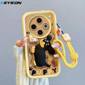 Противоударный чехол KEYSION для TECNO Spark 30C со шнурком, мягкий силиконовый чехол с милой 3D-мультяшной куклой для TECNO Spark 30C for Spark 30C