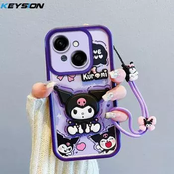 Противоударный чехол KEYSION для TECNO Spark Go 1 Go 2025 со шнурком, силиконовый милый 3D-чехол для телефона с мультяшной куклой для Tecno Pop9 4G for Spark Go 1