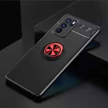 Противоударный чехол KEYSION для телефона OPPO Reno 6 6 Pro 5G, мягкий силиконовый металлический чехол-подставка с кольцом, задняя крышка для телефона OPPO Reno 6 Pro + Plus