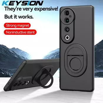 Противоударный чехол KEYSION для VIVO V40 5G V40 Pro 5G Матовый жесткий пластиковый чехол-подставка для телефона с кольцом для VIVO V40 Pro 5G V40 5G for VIVO V40 серый