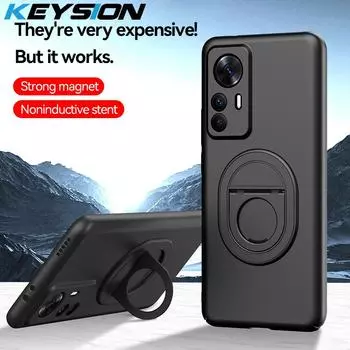 Противоударный чехол KEYSION для Xiaomi 12T 5G POCO F4 GT, матовый жесткий пластиковый чехол-подставка для телефона с кольцом, задняя крышка для Xiaomi Redmi K50 Gaming for Redmi K50 Gaming серый