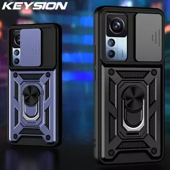 Противоударный чехол KEYSION для Xiaomi 12T Pro 5G, защитное кольцо для камеры, чехол-подставка для телефона Redmi K50 Ultra