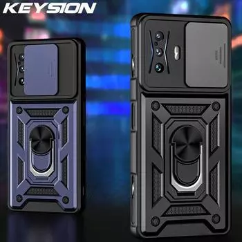 Противоударный чехол KEYSION для Xiaomi POCO F4 GT F3 5G F3 GT, защитный чехол для камеры с push-pull, чехол для телефона Redmi K50 Gaming K40 Pro