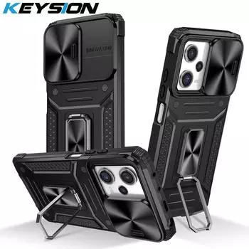 Противоударный чехол KEYSION для Xiaomi POCO X5 Pro 5G, защитная подставка для объектива камеры, чехол для телефона Redmi Note 12 Pro 5G 12 4G for POCO X5 5G красный