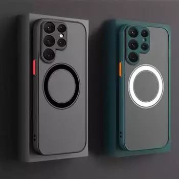 Противоударный чехол Magsafe для Samsung Galaxy S23 Ultra S22 S21 Plus S20 S21 Fe A53 5g A52s A12 A13 A51 A71 A32, магнитные чехлы A71 красный