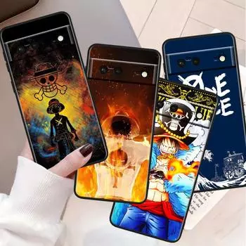 Противоударный чехол O-ne P-iece Luffy Art для Google Pixel 8 7A 6A 5A 5 4 4A XL Pro 5G, черный чехол для телефона, мягкий чехол Fundas Capa Google Pixel 4