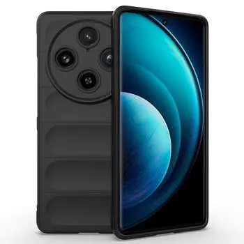 Противоударный чехол-подушка безопасности для VIVO X100 Pro X90 Pro + X80 X70 Pro IQOO 12 Pro 11 10 Neo Z8X Z8 8 Ударопрочный бронированный чехол повышенной прочности For IQOO 10 чёрный