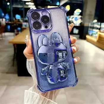 Противоударный чехол с блестками для Infinix Note 30 40 Pro Plus 4G Smart 8 2020 Hot 50 40 30 Чехол-подставка с кроликом и зеркалом для макияжа Infinix Note 40