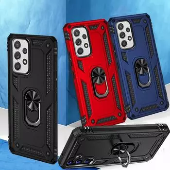 Противоударный чехол с бронекольцом для Samsung Galaxy A54 A53 A04S A14 A34 S20 S21 S22 S23 Ultra Plus Xiaomi Redmi Note 11 iPhone 14 13 12 11 Pro Max For Samsung Galaxy A04 зелёный