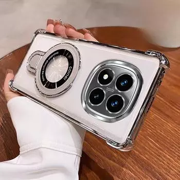 Противоударный чехол с гальваническим покрытием и магнитным креплением MagSafe для Xiaomi POCO X7 Pro Redmi Turbo 4 5G, силиконовая накладка POCO X7