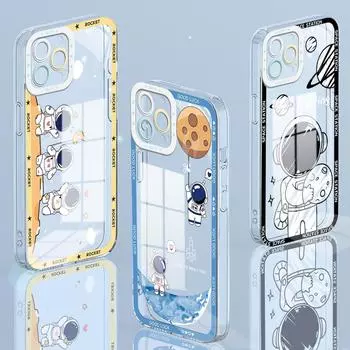 Ударопрочный чехол с изображением астронавта из мультфильма, полноразмерная защита камеры, прозрачный мягкий чехол для телефона Vivo Motorola Vivo S1