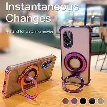 Противоударный чехол с магнитной подушкой безопасности для OPPO A17 A9 A5 A93 A96 A97 A57 A58 A72 A35 A55 A56 A57 Realme C53 C35 C33 C31 Reno 6 7 8 9 10 11 12 Pro OPPO A15=A35 2021=A15S чёрный