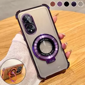 Противоударный чехол с магнитной подушкой безопасности для OPPO A97 A96 A93 A57 A58 A72 A35 A55 A56 A57 A17 A9 A5 Realme C53 C35 C33 C31 Reno 6 7 8 9 10 11 12 Pro OPPO A15=A35 2021=A15S чёрный