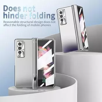 Противоударный чехол с полным покрытием для Samsung Galaxy Z Fold 3 5G Fold3 Fold 4 Fold4 Нескользящая защитная пленка из закаленного стекла For Samsung Z Fold 3