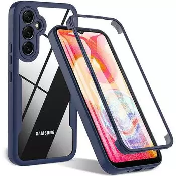 Противоударный чехол с поворотом на 360 градусов, чехол для Samsung Galaxy A54 5G A 54 5G, бронированный бампер, полная вставка, защитная пленка для переднего экрана Samsung Galaxy A54 5G темная армия зеленый