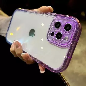 Противоударный чехол с радужным градиентом, прозрачный чехол для телефона для Iphone 14pro Max 13 12 11 Pro Max, воздушный бампер, силиконовая задняя крышка for iPhone 11