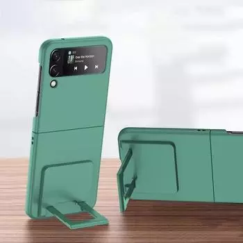 Противоударный чехол-подставка для Samsung Galaxy Z Flip 4 Flip4 Flip5 Flip3 Flip 3 5 5g Zflip4 Аксессуары для мобильных телефонов Чехол for Samsung Z Flip 4 чёрный