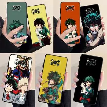 Противоударный черный мягкий чехол для телефона Samsung Galaxy S22 S23 S21 S20 Note 20 Ultra 10 Plus 8 9 My Hero Academia Cover Samsung Note 8