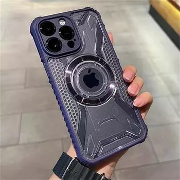Противоударный гибридный бампер для Magsafe, магнитный чехол для беспроводной зарядки для iPhone 11, 12, 13, 14 Pro Max Plus, жесткий прозрачный чехол для телефона iPhone 14 Pro Max чёрный