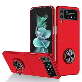 Противоударный кольцевой держатель Встроенный чехол для Samsung Galaxy Z Flip 4 Flip4 Flip 3 Flip3 5g Zflip4 Тонкая сумка для телефона с защитой от царапин for Samsung Z Flip 3 темно-синий