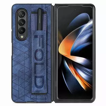Противоударный кожаный чехол-браслет для Samsung Galaxy Z Fold 4 5g Fold4 Fold3 Fold 3 Zfold4, аксессуары для мобильных телефонов, чехлы for Samsung Z Fold 4 чёрный