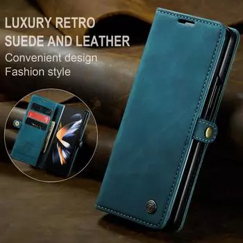 Противоударный кожаный чехол для телефона Samsung Galaxy Z Fold 4 Fold5 Fold4 Fold 5 5g Zfold5 Zfold4, держатель для карт, чехол-кошелек for Samsung Z Fold 5 кофейный