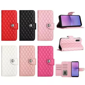 Противоударный кожаный чехол для телефона в сложенном виде с откидной подставкой и слотом для карточек Sony Series Sony Xperia 5 V белый