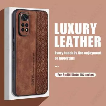 Противоударный кожаный чехол для Xiaomi Redmi Note 11 11E Pro 11s Mi 12T Pro 12 Lite 12X Poco F4 X4 GT M4 X5 Pro 5G K40s, чехол For Xiaomi 12 коричневый