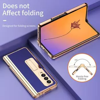 Противоударный кожаный чехол из закаленного стекла для Samsung Galaxy Z Fold4 Fold 4 5g Fold3 Fold2 Fold 3 2, чехол для мобильного телефона с подставкой for Samsung Z Fold 3 зелёный