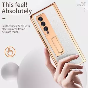 Противоударный кожаный чехол из закаленного стекла для Samsung Galaxy Z Fold 4 5g Fold4 Fold 3 2 Fold3 Fold2 S с держателем для ручек Funda for Samsung Z Fold 2 зелёный