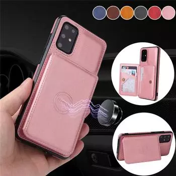 Противоударный кожаный флип-чехол для Samsung Galaxy S21 Ultra S22 S20 Fe S10 Plus Note 20 10 A52 A72 A32 a51, задняя крышка для карточек-кошельков Samsung A51 (4G) чёрный