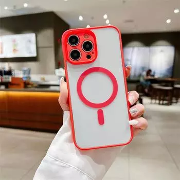 Противоударный магнитный чехол для телефона iPhone 16 15 14 13 12 11 Pro Max матовая рамка из поликарбоната с защитой задней камеры бампер мягкий чехол из ТПУ силикона чехол iPhone 13 чёрный