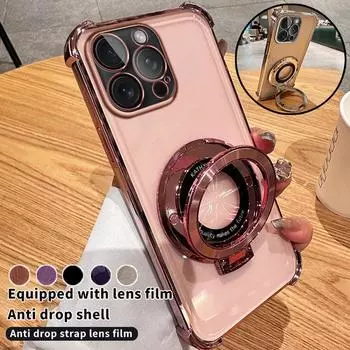 Противоударный магнитный чехол-подставка с подушкой безопасности для iPhone 15 Plus 14 13 12 11 Pro Max 14 Plus XR Samsung S24 S23 S22 S21 Ultra Plus S23 FE A15 A55 A14 A34 A54 iPhone 7/8/SE 2020 чёрный