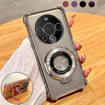 Противоударный магнитный чехол с подушкой безопасности для Huawei Mate 30 40 50 60 Pro P30 P40 P50 P60 Pro Pura 70 Pro Nova 7 8 9 10 11 12 Pro Honor 100 200 Pro Huawei P30 чёрный