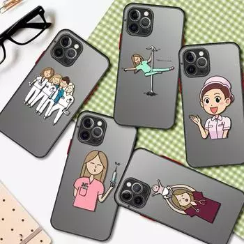 Противоударный матовый чехол для iPhone 11 12 Pro Max 13 Mini SE 2020 XR 7 8 Plus X XS 6 6S силиконовый чехол для телефона медицина доктор медсестра iPhone 13