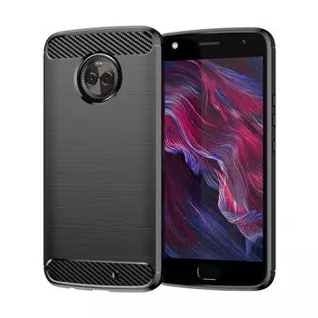 Противоударный матовый чехол для Moto X4, мягкий чехол для телефона, силиконовые матовые чехлы для moto x4, чехол из углеродного волокна Moto X4 чёрный