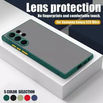 Противоударный матовый чехол для Samsung S25 Ultra S24 FE S23 A16 A56 A55 A36 S21 Plus A15 A35 A54 5G A13 A14 5G задняя крышка простой чехол Samsung S22 Ultra красный