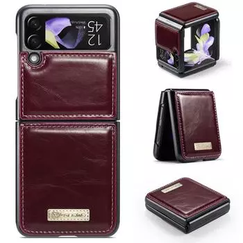 Противоударный матовый кожаный чехол для мобильного телефона Samsung Galaxy Z Flip 4 5g Flip4 Flip3 Flip 3, нескользящий защитный чехол for Samsung z Flip 4 коричневый