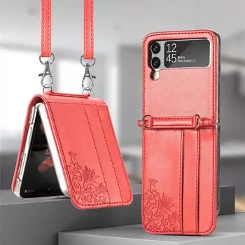 Противоударный матовый кожаный чехол для мобильного телефона Samsung Galaxy Z Flip4 5g Flip4 Flip 3 Flip3 простой защитный чехол Funda for Samsung Z Flip 4 чёрный