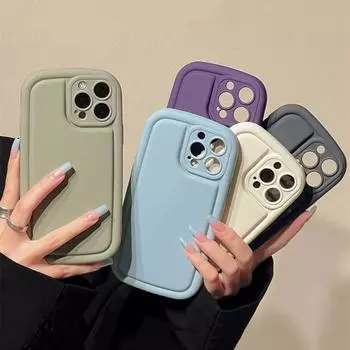 Противоударный матовый силиконовый чехол для телефона Iphone 14 13 12 11 Pro Max 14 Plus 14pro, защитный чехол для камеры, мягкий бампер, овальный чехол-мыло For iPhone 12 Pro