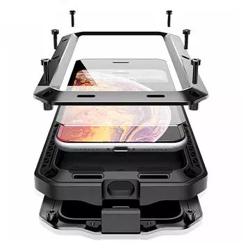 Противоударный металлический алюминиевый чехол для телефона IPhone 14 13 12 11 Pro XS MAX XR X 7 8 6 6S Plus SE, полный защитный бампер for iPhone 13 Mini красный