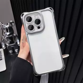 Противоударный мягкий чехол с четырьмя углами и защитой от падений для iPhone Xiaomi Poco Huawei Honor OPPO Vivo защитный чехол OPPO A11X серебряный