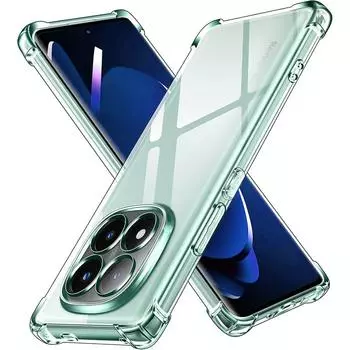 Противоударный мягкий прозрачный чехол для телефона из ТПУ с подушкой безопасности для Redmi Note 14 5G 4G Note 14 Pro 5G Note 14 Pro+ 5G Crystal Transparent Cases RedMi Note 14 Pro+ белый